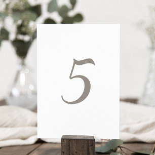 Minimalist Grey Colour Table Number 5