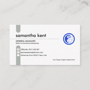 Minimalist Grey Column Tab Startup Founder CEO Business Card