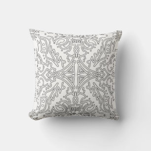 Minimalist Grey Floral Pattern Cushion