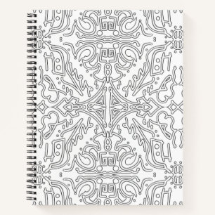 Minimalist Grey Floral Pattern Notebook