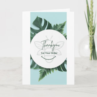 Minimalist Grey Floral Thank You Card – Elegant Wh