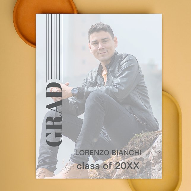 Minimalist Grey Graduation Vellum Invitations (Creator Uploaded)