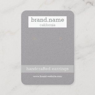 Minimalist Grey Handmade Jewellery Display Holder Business Card