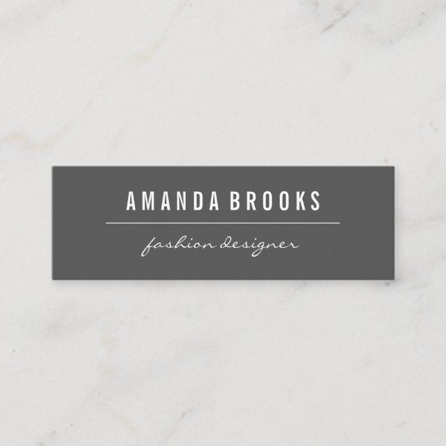 Minimalist Grey Mini Business Card (Front)