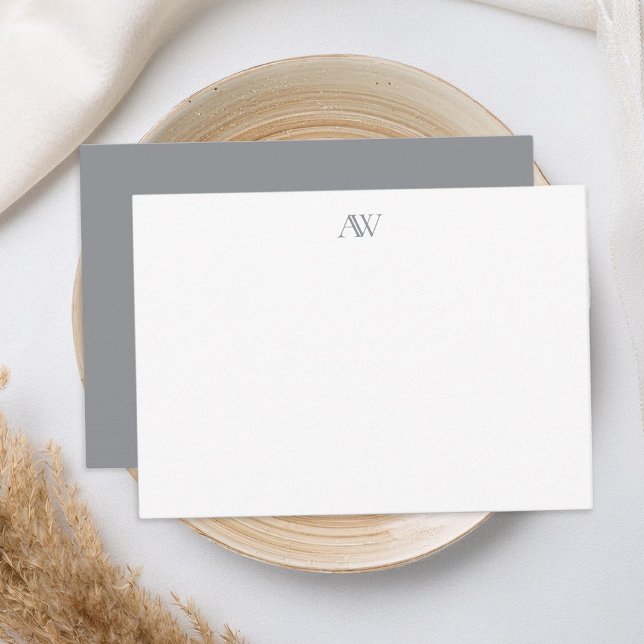 Minimalist Grey Monogram Card (Creator Uploaded)