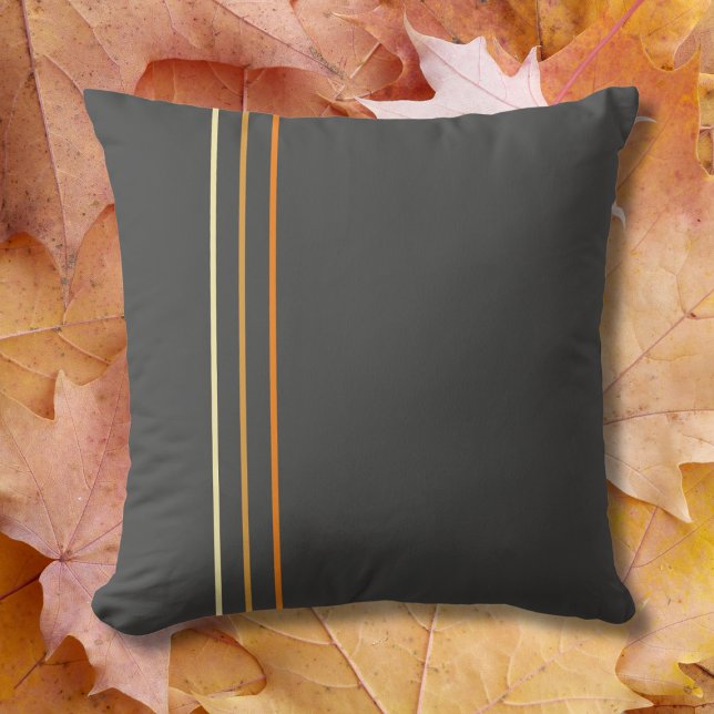 Minimalist Grey Orange Autumnal Throw Pillow (Creator Uploaded)