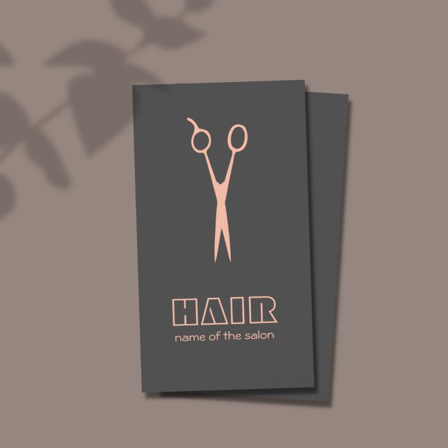 Minimalist Grey Pale Pink Hairstylist/Salon Business Card (Creator Uploaded)