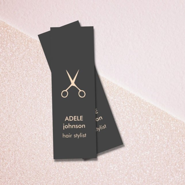 Minimalist Grey Pastel Scissors Hair Stylist Mini Business Card (Creator Uploaded)