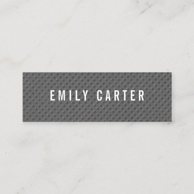 Minimalist Grey Pattern Mini Business Card (Front)
