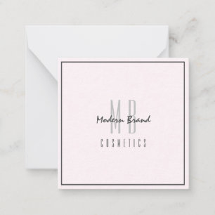 Minimalist Grey Pink Chic Business Thank You Card