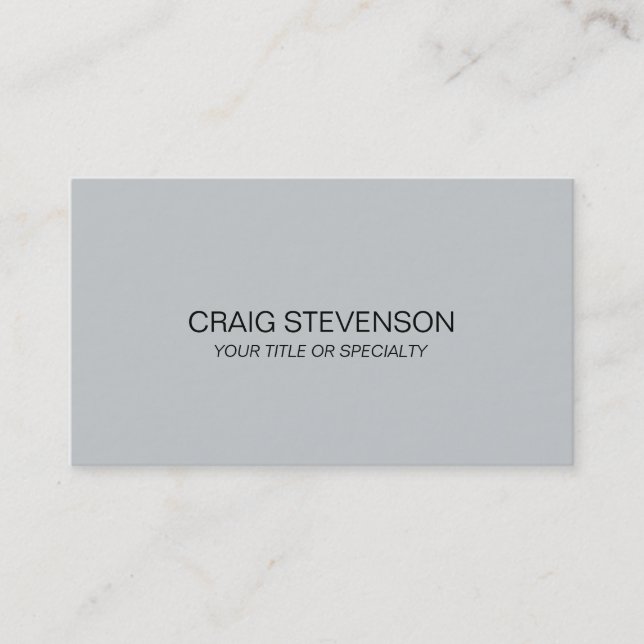 Minimalist Grey Plain Standard Size Business Card (Front)