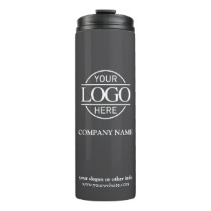 Minimalist Grey Promotional Company Business Logo Thermal Tumbler