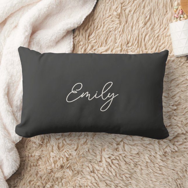 Minimalist Grey Script Name Dorm Pillow  (Blanket)