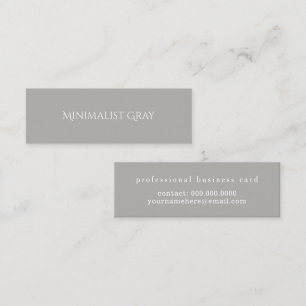 minimalist grey simple and elegant mini business card