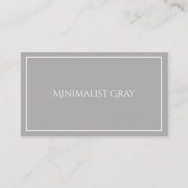 minimalist grey simple professional & elegant business card (Front)
