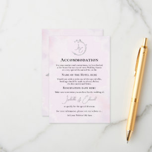 Minimalist Grey Watercolor Lovebirds Wedding URL Enclosure Card