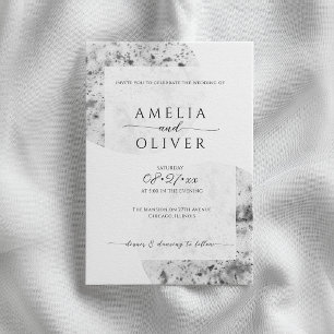 Minimalist grey   Wedding Invitation
