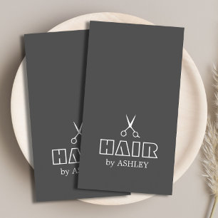 Minimalist Grey White Hairstylist/Salon  Business Card