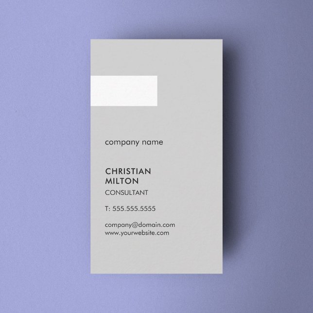 Minimalist Grey White Stripe Consultant Business Card (Creator Uploaded)