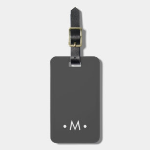 Minimalist Grey White Vertical Monogram Dotfor Men Luggage Tag