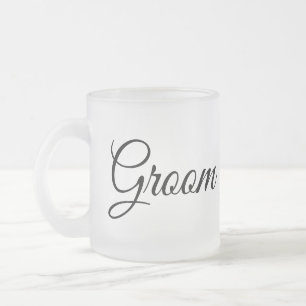 Minimalist Groom Frosted Glass Mug