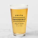 Minimalist Groomsman Wedding Glass<br><div class="desc">Perfect favour for your groomsmen where you can personalise the beer glass with your groomsman's name,  the names of the happy couple,  and wedding date in a minimalist typography design.</div>