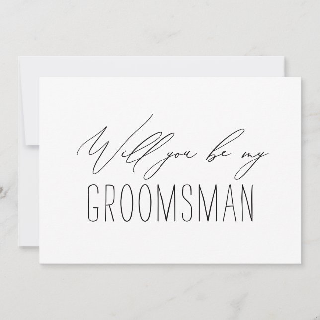 Minimalist Groomsman Wedding Proposal Card (Front)