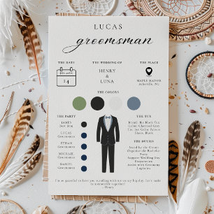 Minimalist Groomsmen Info Card