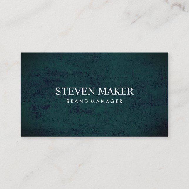 Minimalist Grunge Blue Green Business Card (Front)