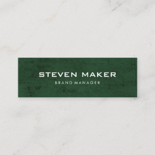 Minimalist Grunge Green Grey Mini Business Card