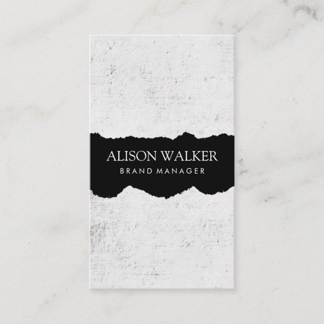 Minimalist Grunge Grey Business Card (Front)
