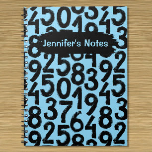 Minimalist Grunge Number Pattern Notebook