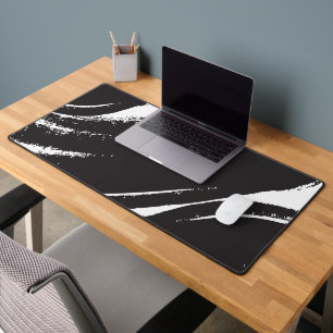 Minimalist Grungy Paint Stroke Desk Mat Dark