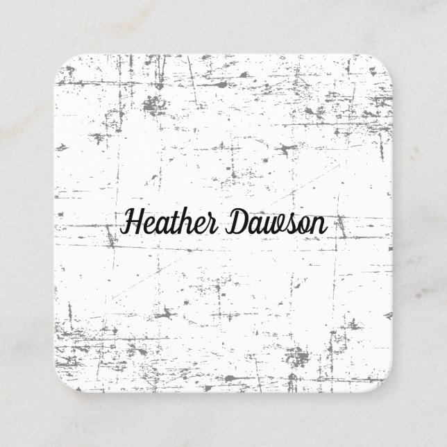Minimalist (Grungy) Square Business Card (Front)