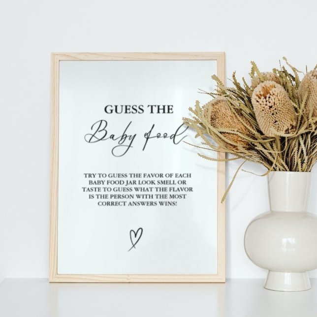 Minimalist Guess The Baby Food Baby Shower Game  Poster (Creator Uploaded)