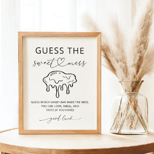 Minimalist Guess the Sweet Mess Baby Shower Sign