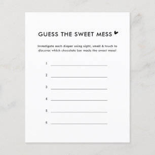 Minimalist Guess The Sweet Mess Game Cards