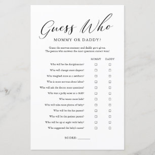 Minimalist Guess Who Mummy or Daddy Game