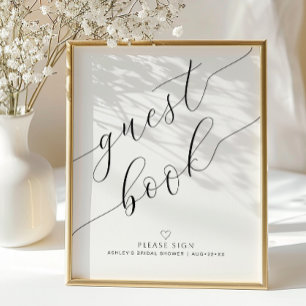 Minimalist Guest Book Bridal Shower Sign