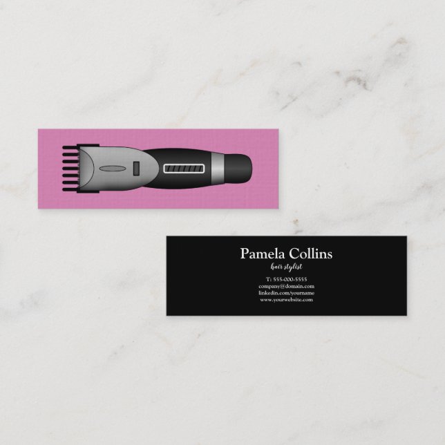 Minimalist Hair Clipper | Barber | Hair Stylist  Mini Business Card (Front/Back)