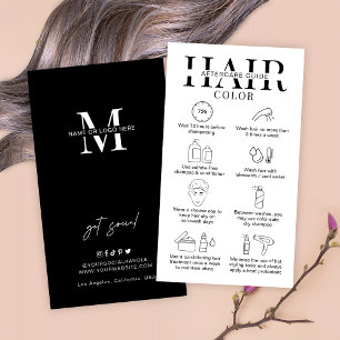 Minimalist Hair Colour Aftercare Guide Hairstylist Business Card