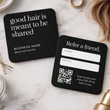 Minimalist Hair Salon Refer a Friend QR Code 