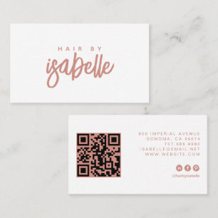 Minimalist Hair Stylist Dusty Pink Script Business Card