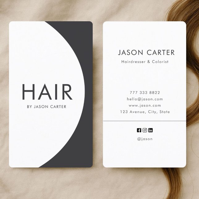 Minimalist Hair Stylist Hairdresser Colourist Business Card (Creator Uploaded)