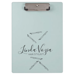 Minimalist Hair Stylist Line Art Hair  Clipboard
