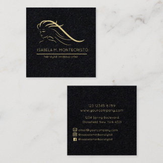 Minimalist Hair Stylist Square Business Card