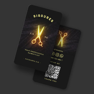 Minimalist Hairstylist Barbershop Scissors Business Card