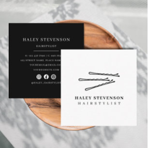 Minimalist Hairstylist Modern Chic Business Card