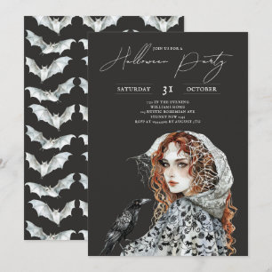 Minimalist Halloween Haunted Forest Invitation