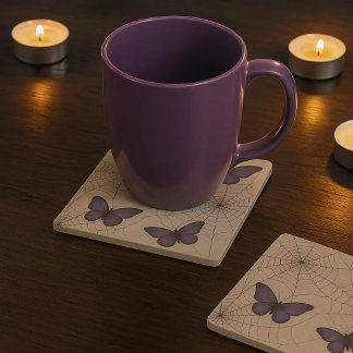 minimalist halloween postcards stone coaster